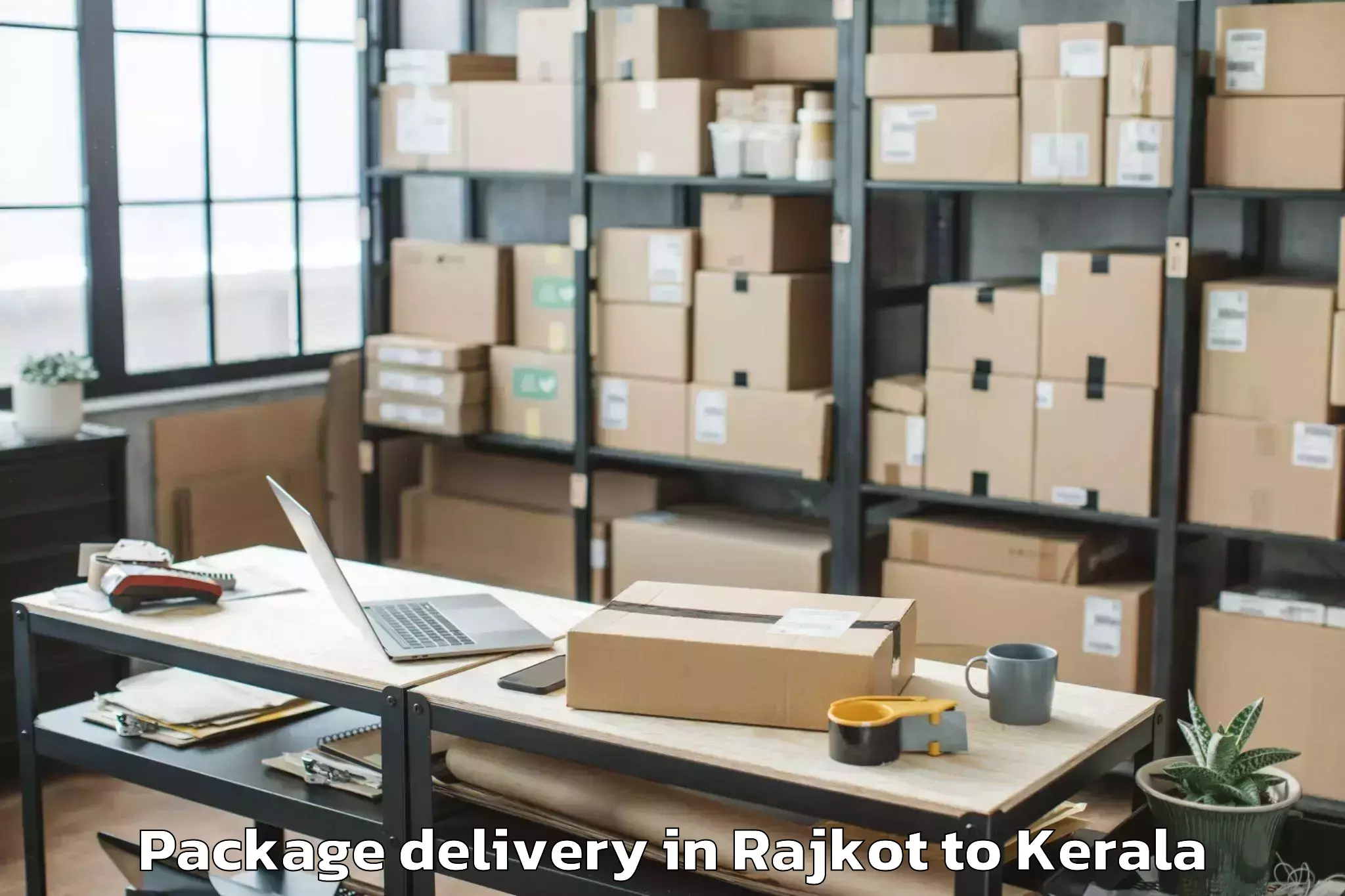 Trusted Rajkot to Thiruvananthapuram Internation Package Delivery